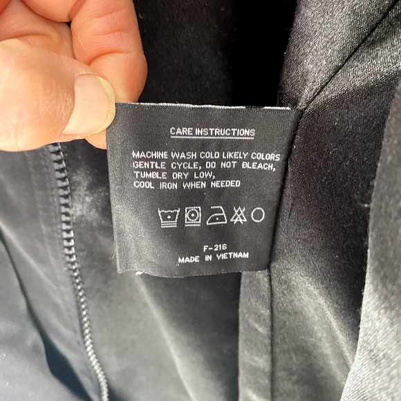 Fleet Street Rain Jacket Coat Mid Length Womens Sz L Wind Resistant Black Tan - Picture 14 of 14